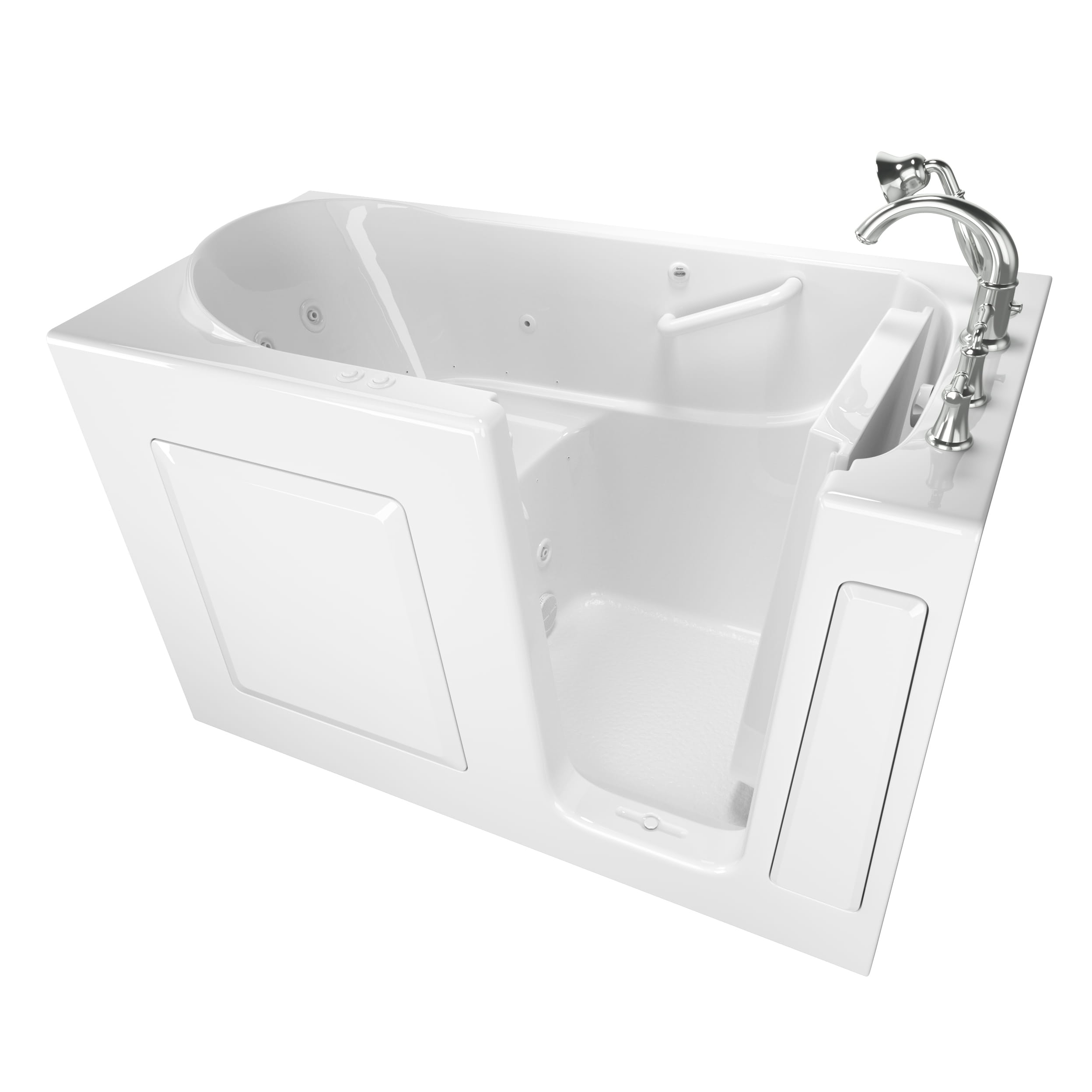 Gelcoat Value Series 30 x 60  Inch Walk in Tub With Combination Air Spa and Whirlpool Systems   Right Hand Drain With Faucet WIB WHITE